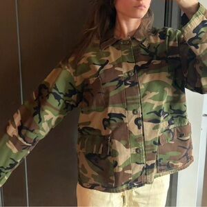 Vintage Camo Army Button Up